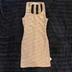 Sz Med Forever 21 Tan/Cream Fitted Mini Dress